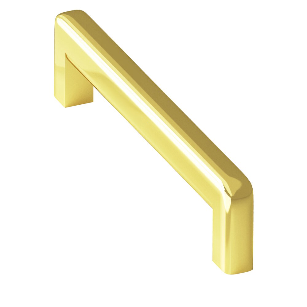 6" Centers Square Cabinet Pull With Rounded Back And Radiused Edges In French Gold