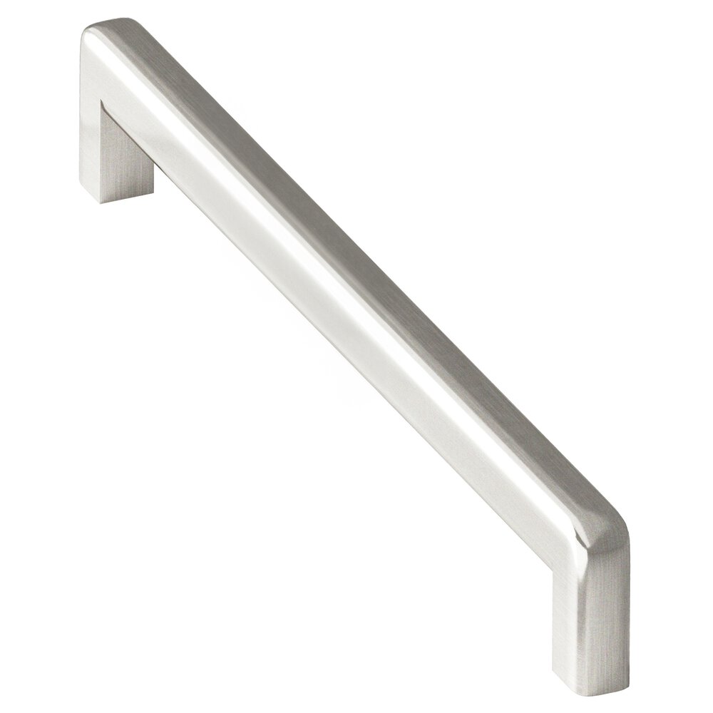 10" Centers Square Cabinet Pull With Rounded Back And Radiused Edges In Satin Nickel