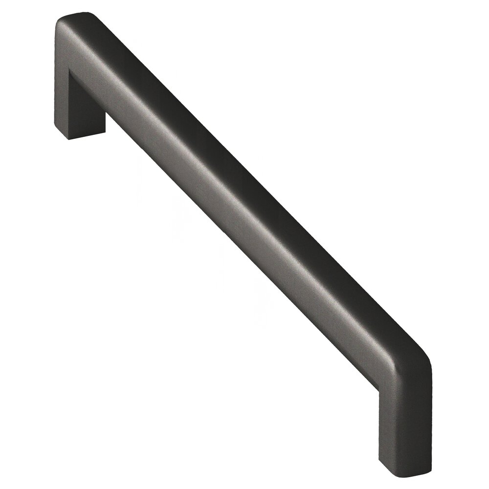 10" Centers Square Cabinet Pull With Rounded Back And Radiused Edges In Frost Black
