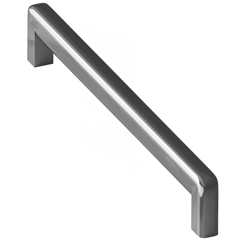 10" Centers Square Cabinet Pull With Rounded Back And Radiused Edges In Graphite