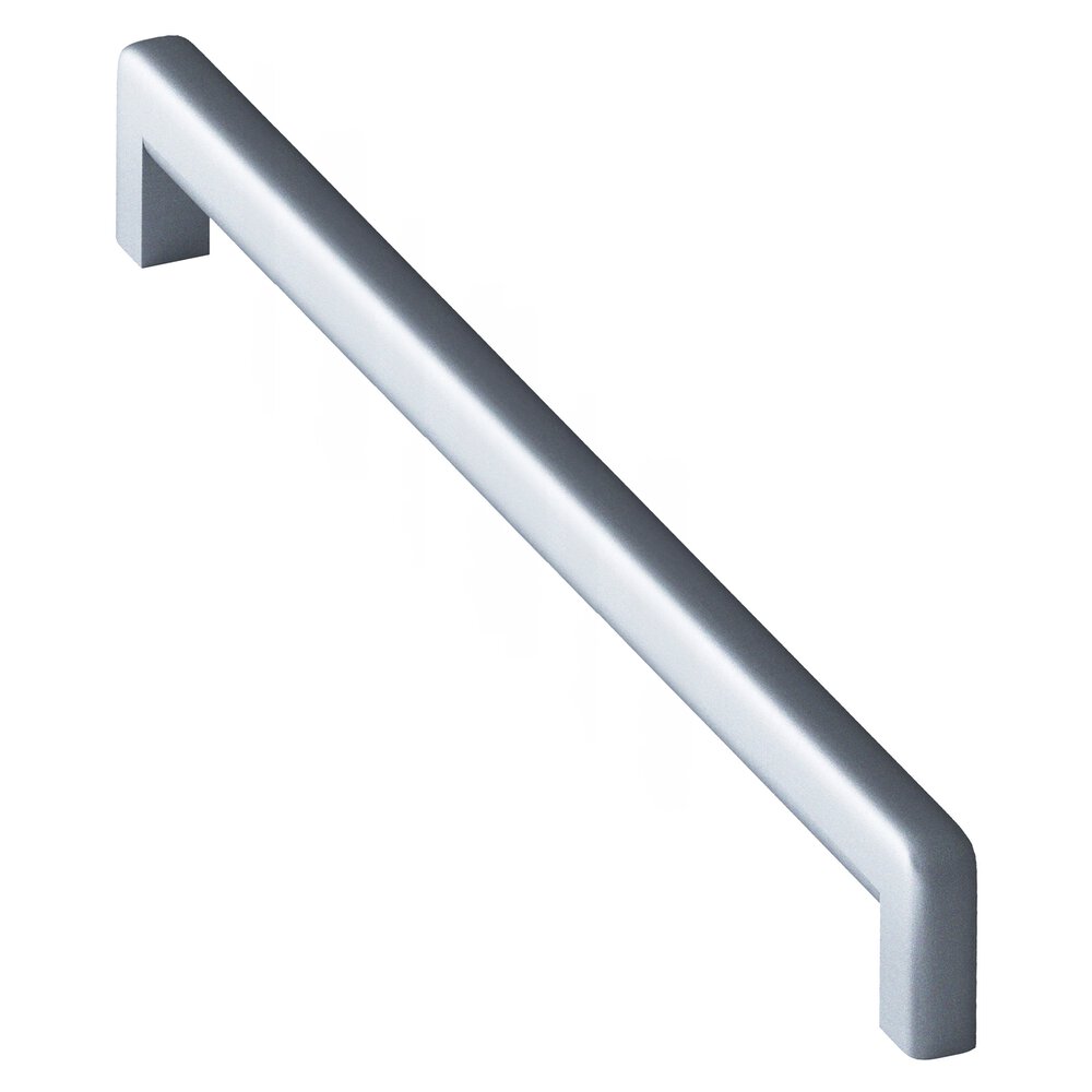 12" Centers Square Cabinet Pull With Rounded Back And Radiused Edges In Frost Chrome