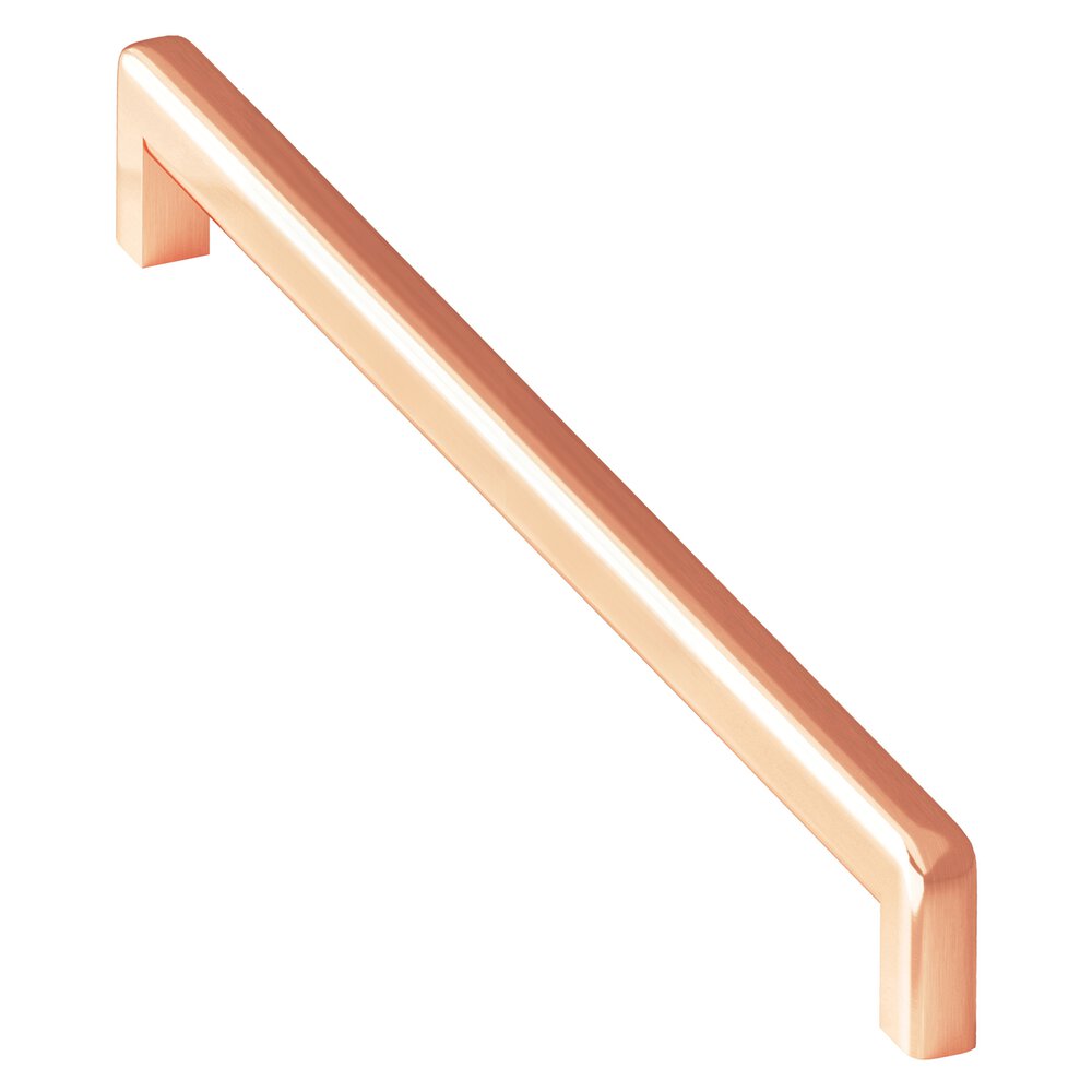 12" Centers Square Cabinet Pull With Rounded Back And Radiused Edges In Satin Copper
