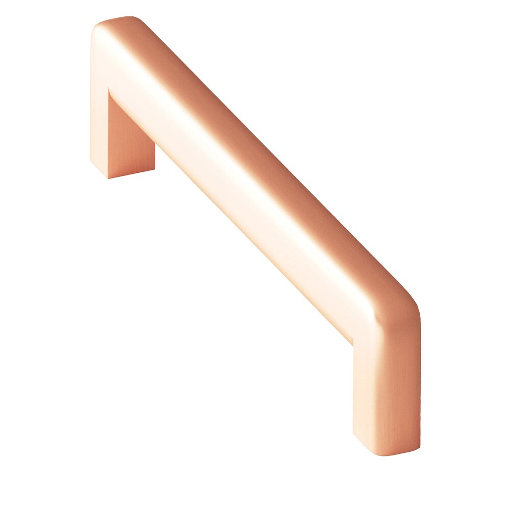 6" Centers Square Cabinet Pull With Rounded Back And Radiused Edges In Matte Satin Copper