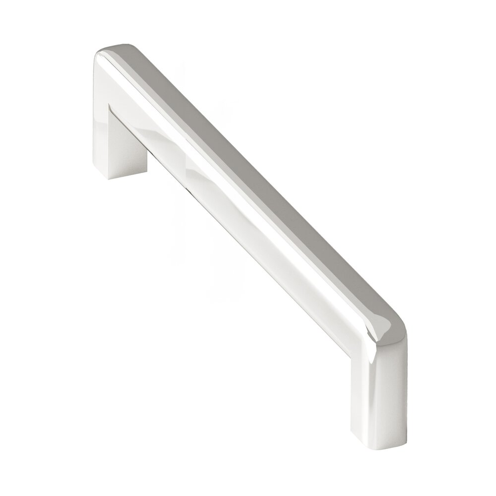 8" Centers Square Cabinet Pull With Rounded Back And Radiused Edges In Polished Nickel