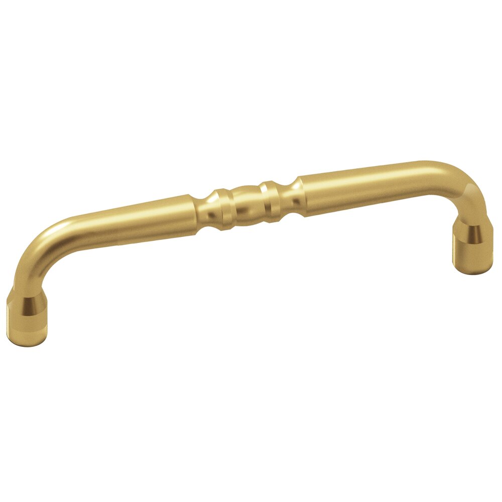 6" Centers Scroll Pull in Unlacquered Satin Brass