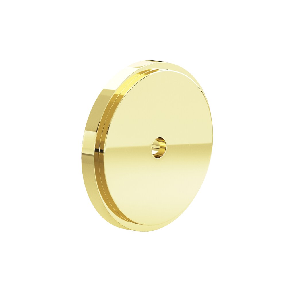 1.25" Diameter Round Stepped Backplate In Polished Brass