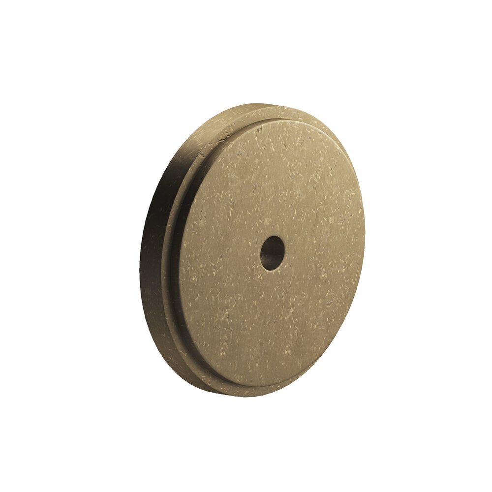 1.25" Diameter Round Stepped Backplate In Distressed Oil Rubbed Bronze