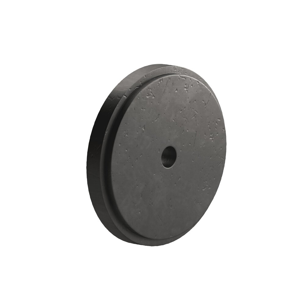 1.25" Diameter Round Stepped Backplate In Distressed Satin Black