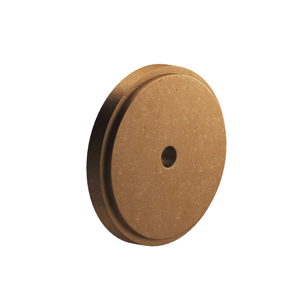 1.25" Diameter Round Stepped Backplate In Distressed Light Statuary Bronze