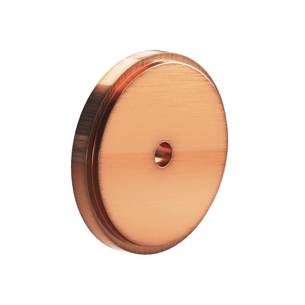 1.5" Diameter Round Stepped Backplate In Antique Copper