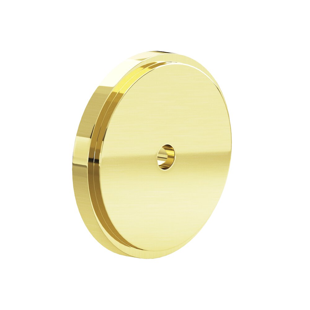 1.5" Diameter Round Stepped Backplate In Unlacquered Polished Brass