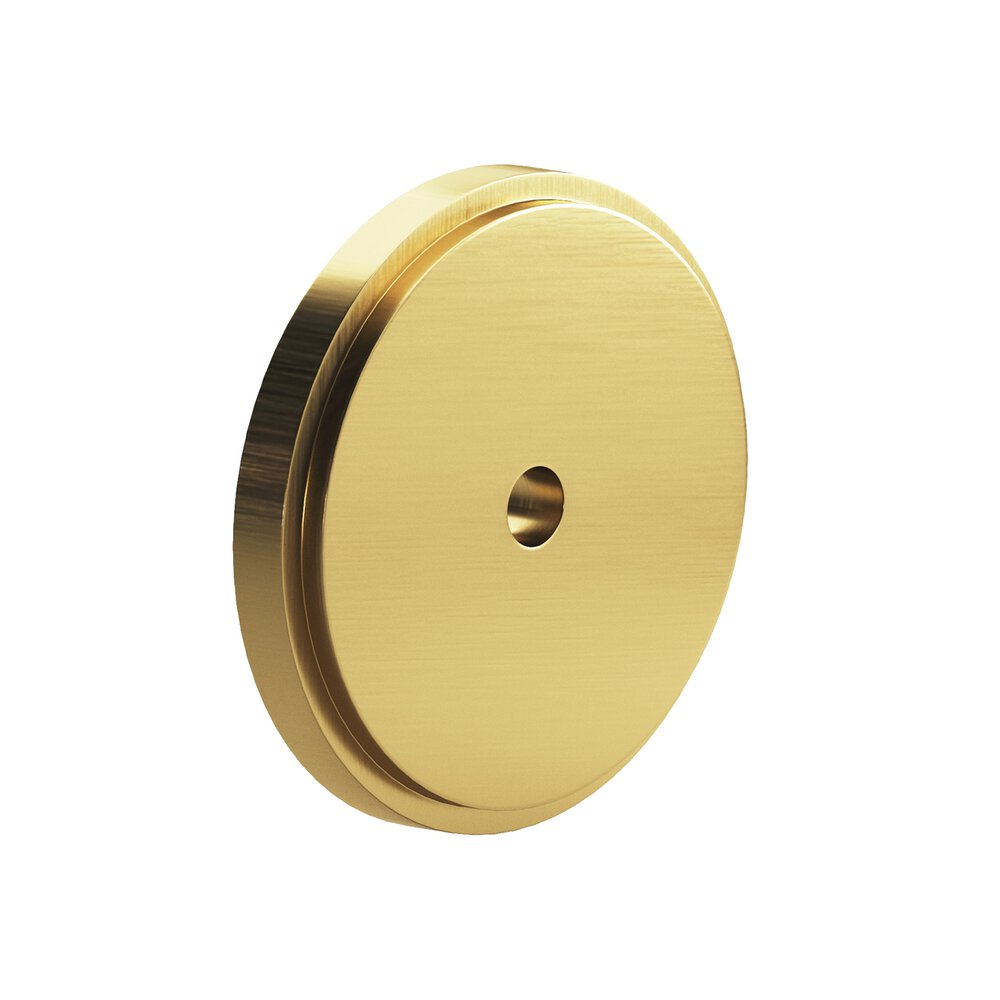 1.5" Diameter Round Stepped Backplate In Satin Brass
