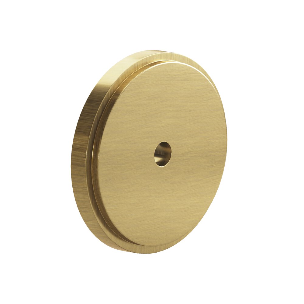 1.5" Diameter Round Stepped Backplate In Antique Brass