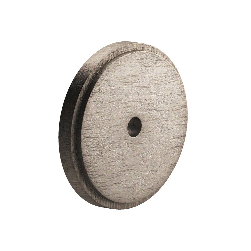 1.5" Diameter Round Stepped Backplate In Distressed Pewter