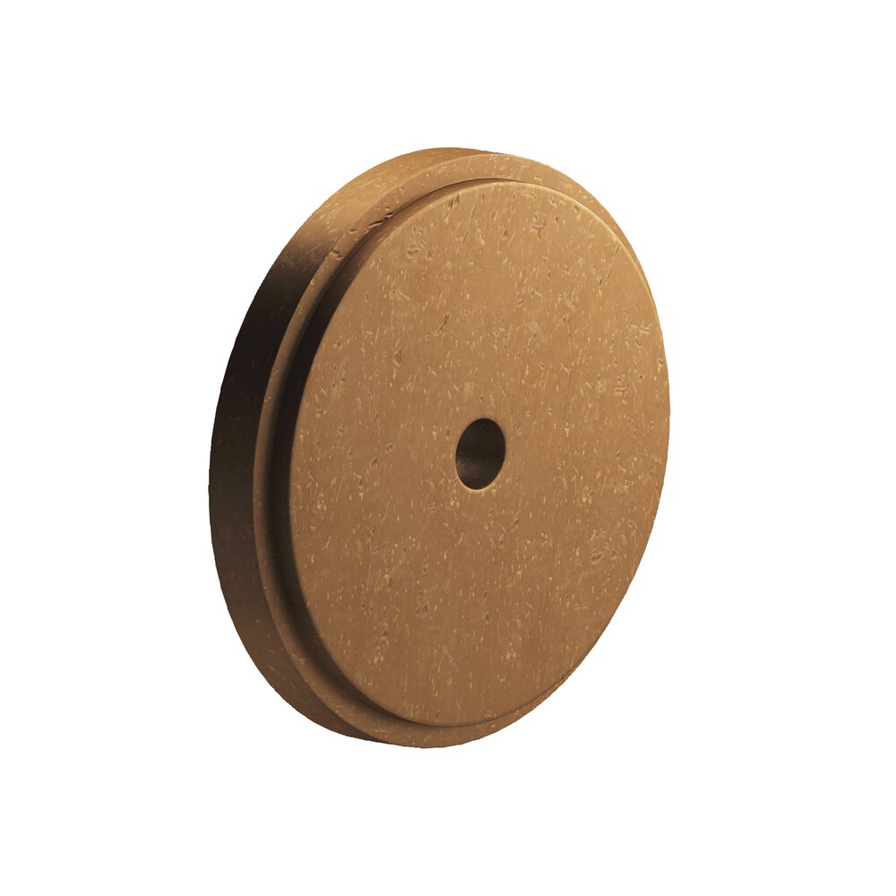 1.5" Diameter Round Stepped Backplate In Distressed Light Statuary Bronze