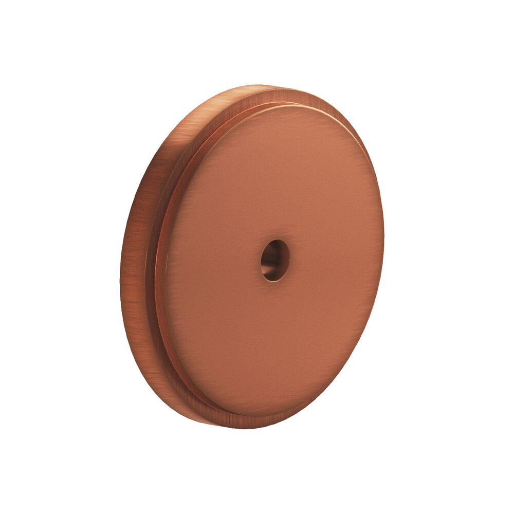 1.5" Diameter Round Stepped Backplate In Matte Antique Copper