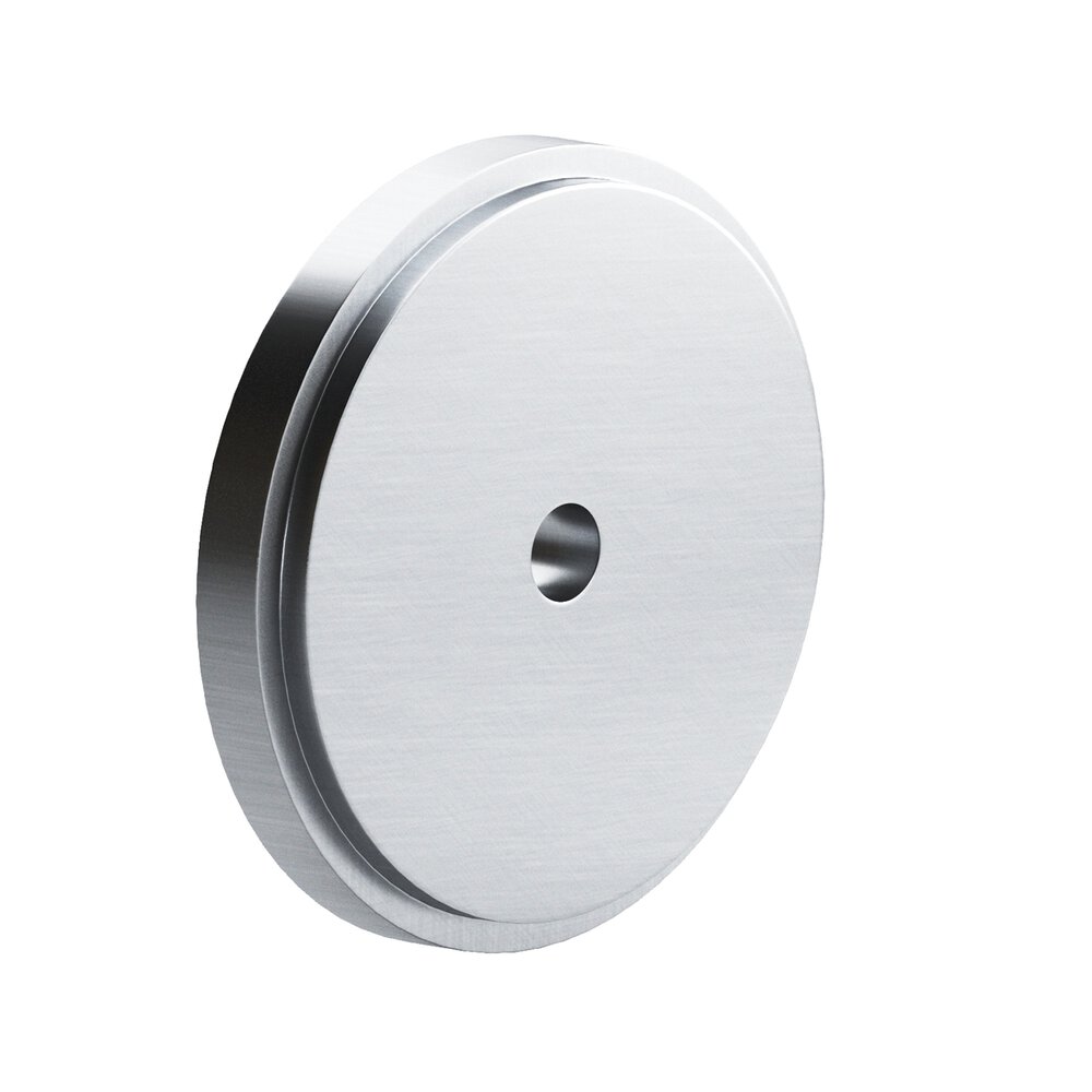 1.75" Diameter Round Stepped Backplate In Satin Chrome