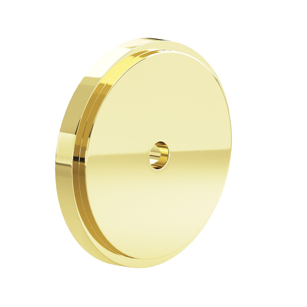 1.75" Diameter Round Stepped Backplate In Polished Brass