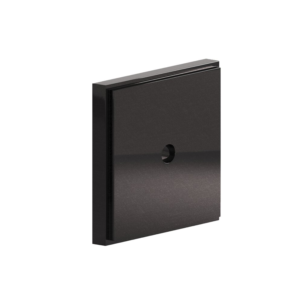 1.25" Square Stepped Backplate In Satin Black