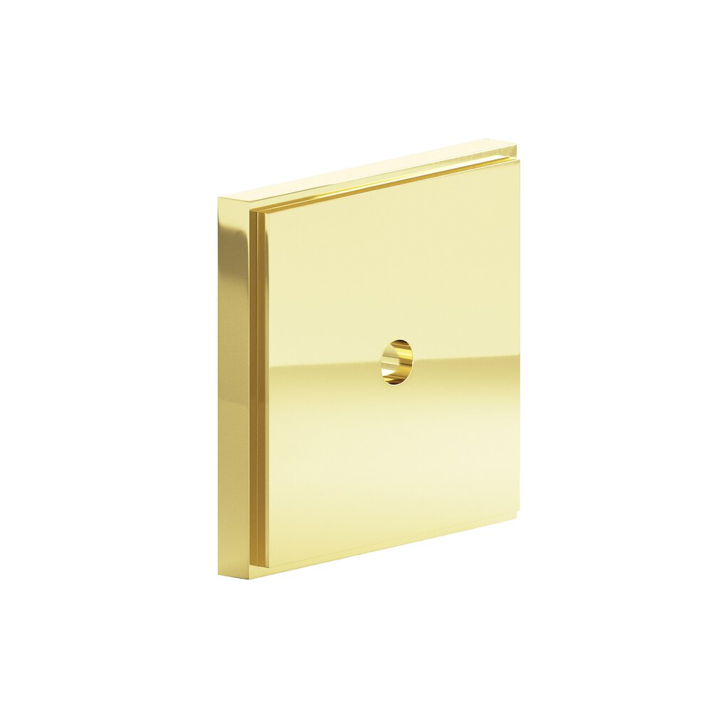 1.25" Square Stepped Backplate In Polished Brass
