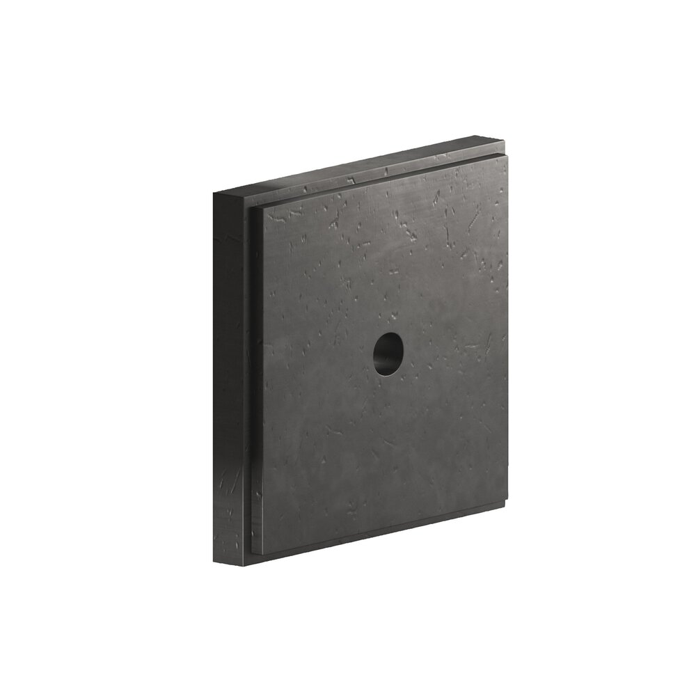 1.25" Square Stepped Backplate In Distressed Satin Black