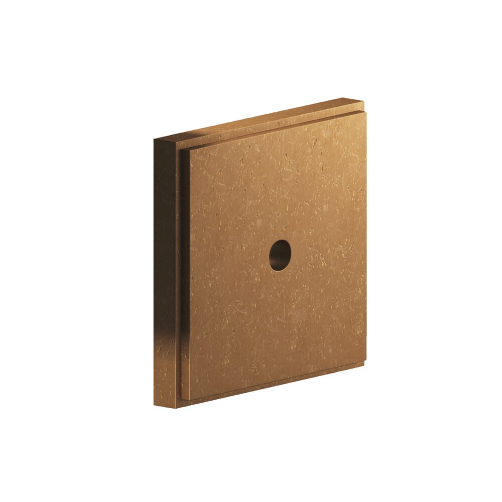 1.25" Square Stepped Backplate In Distressed Light Statuary Bronze