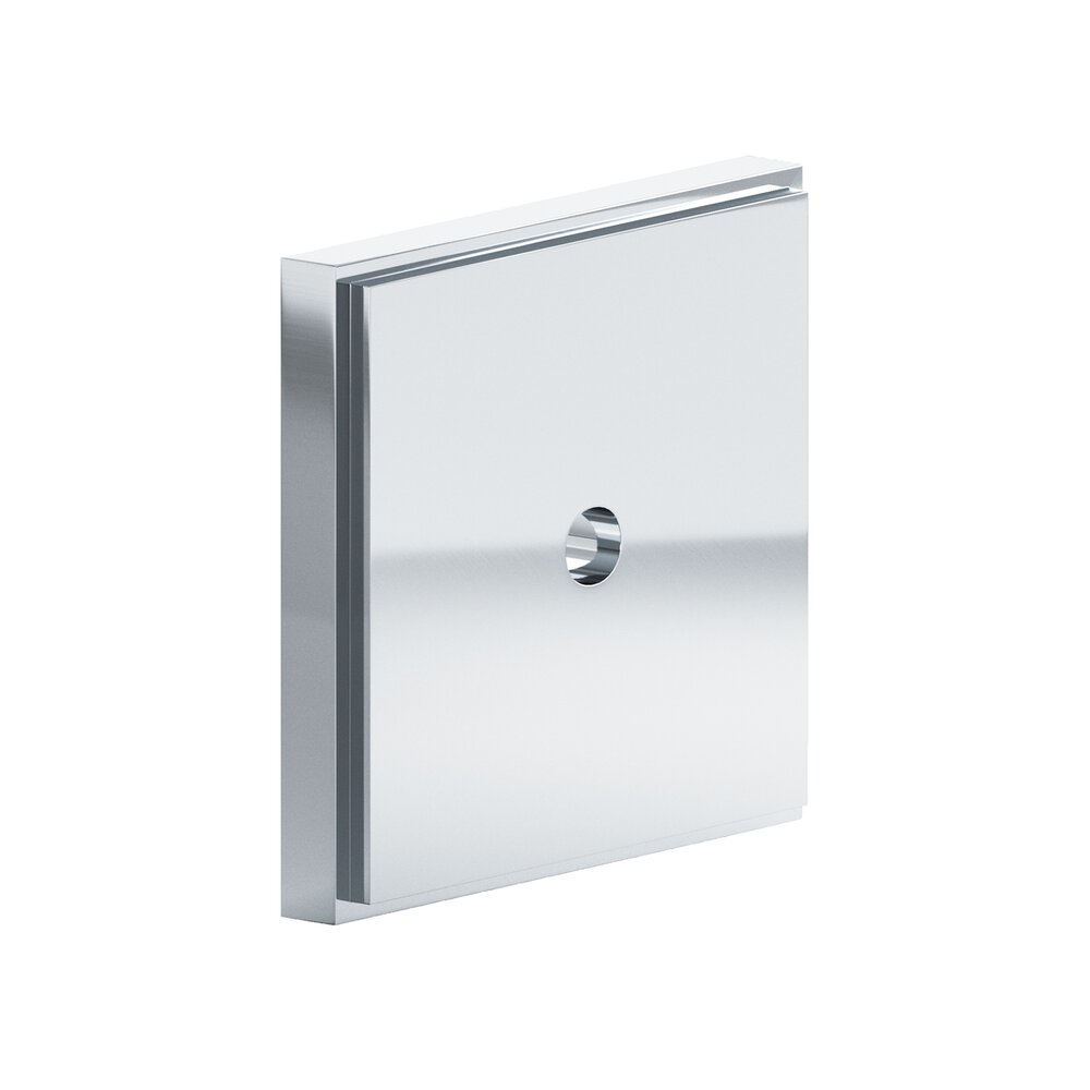 1.5" Square Stepped Backplate In Polished Chrome