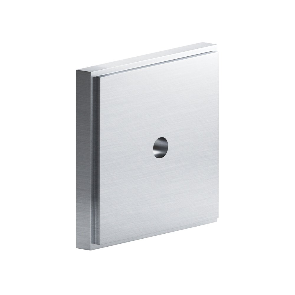 1.5" Square Stepped Backplate In Satin Chrome