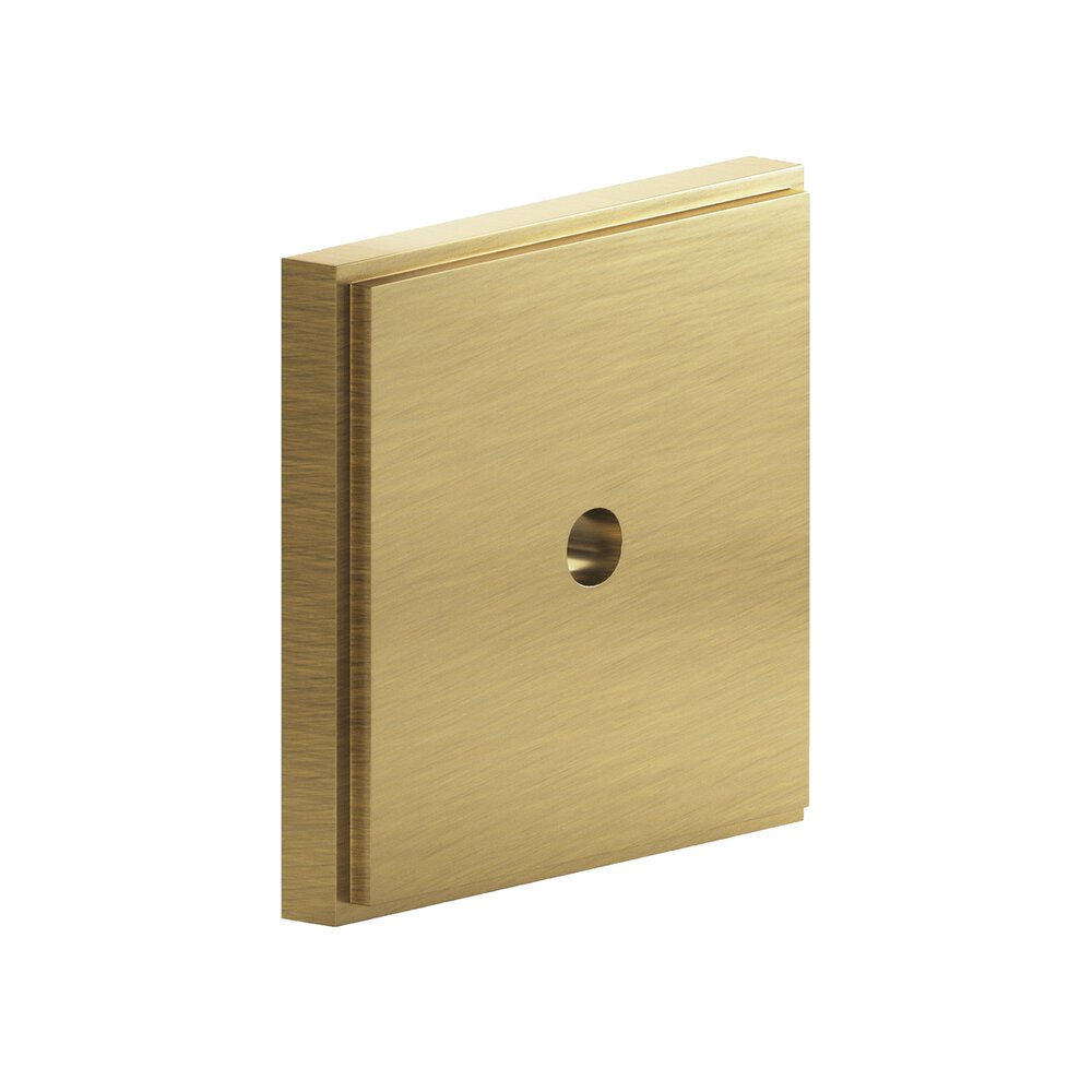1.5" Square Stepped Backplate In Antique Brass
