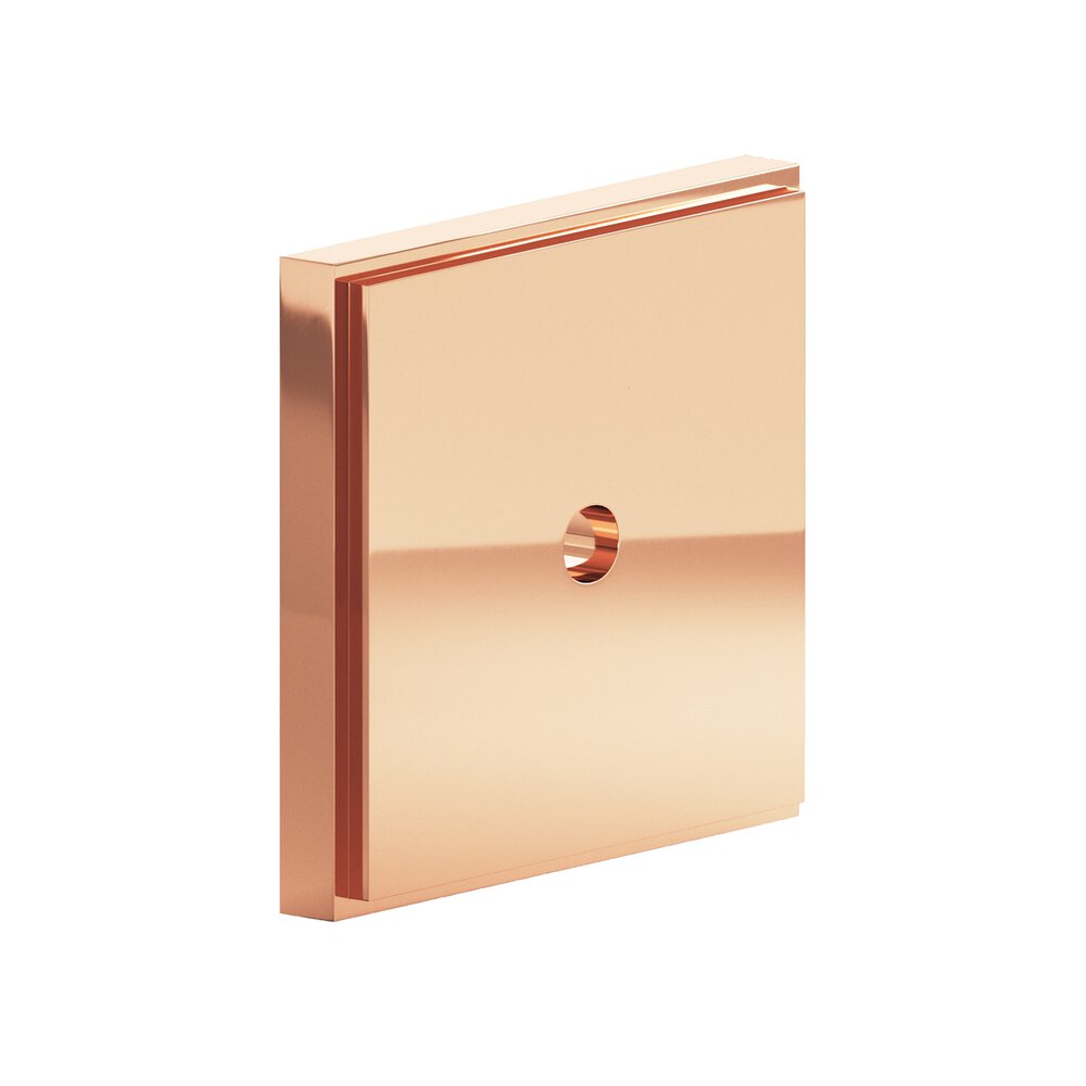 1.5" Square Stepped Backplate In Polished Copper