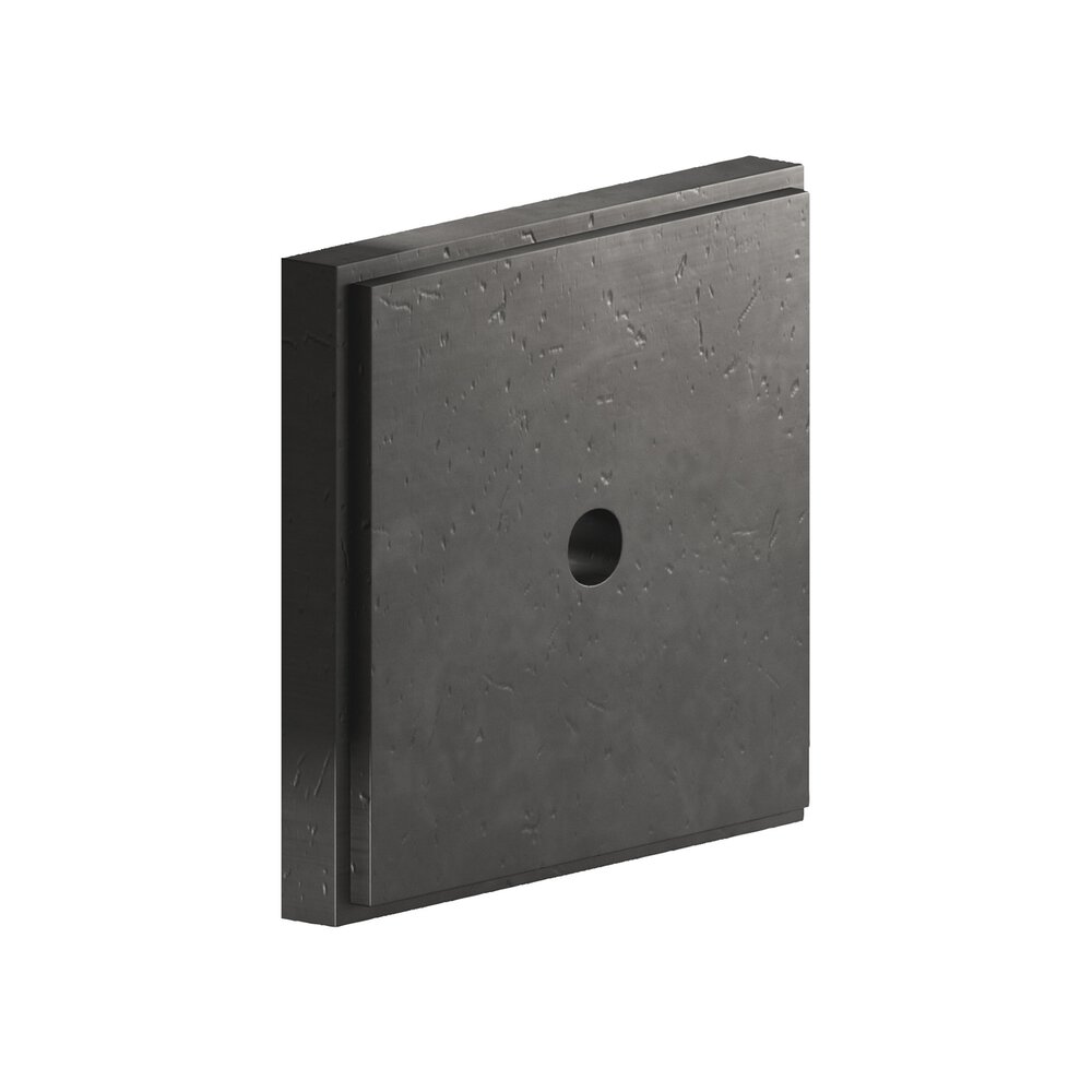 1.5" Square Stepped Backplate In Distressed Satin Black