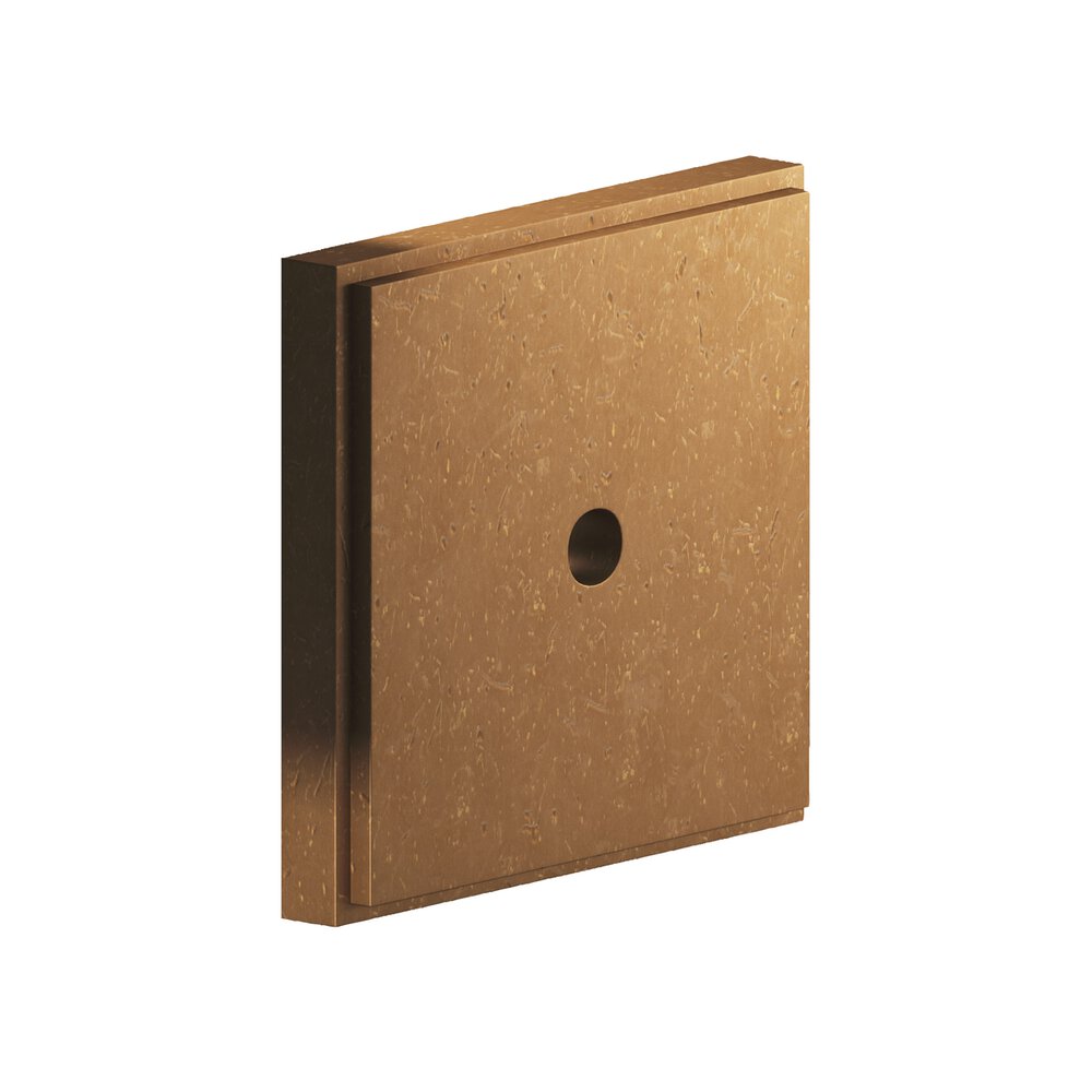 1.5" Square Stepped Backplate In Distressed Light Statuary Bronze