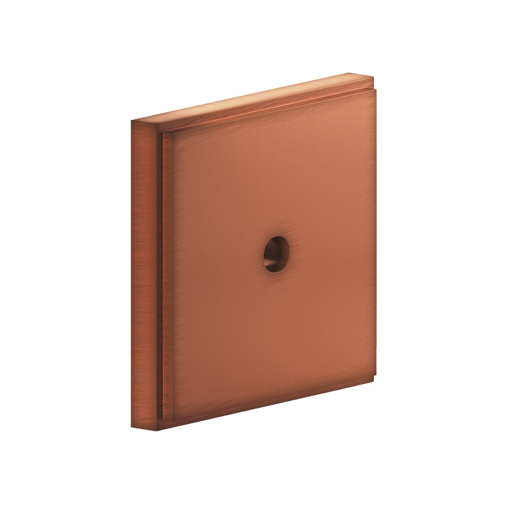 1.5" Square Stepped Backplate In Matte Antique Copper
