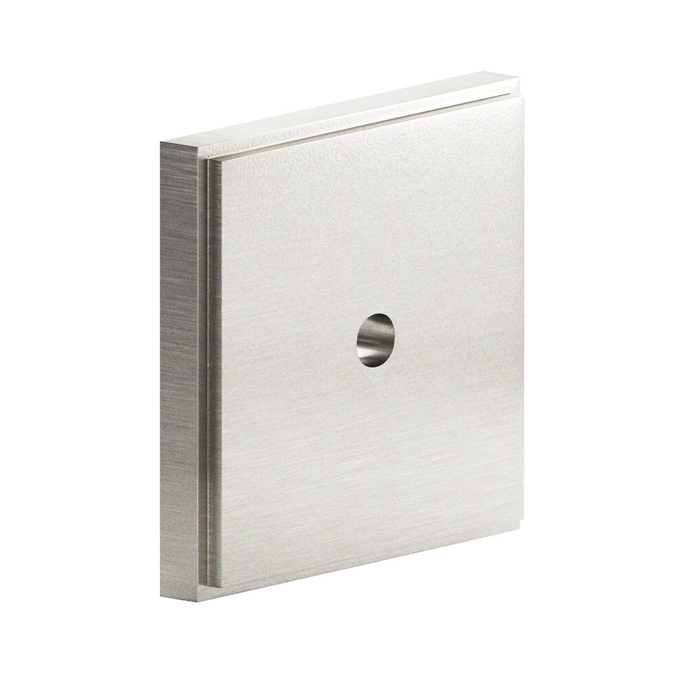 1.75" Square Stepped Backplate In Nickel Stainless