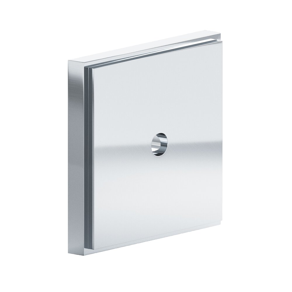 1.75" Square Stepped Backplate In Polished Chrome