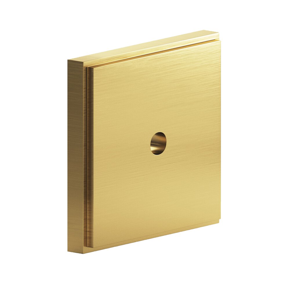 1.75" Square Stepped Backplate In Satin Brass