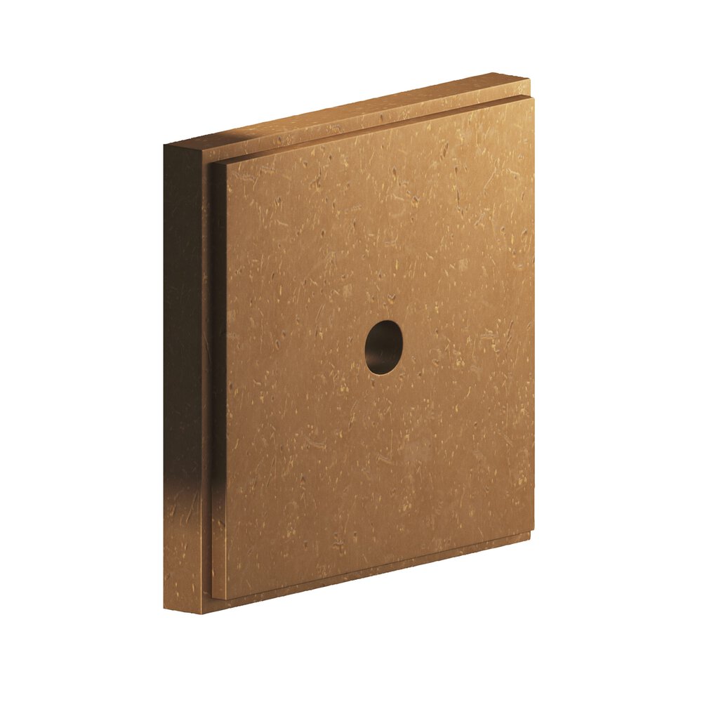 1.75" Square Stepped Backplate In Distressed Light Statuary Bronze