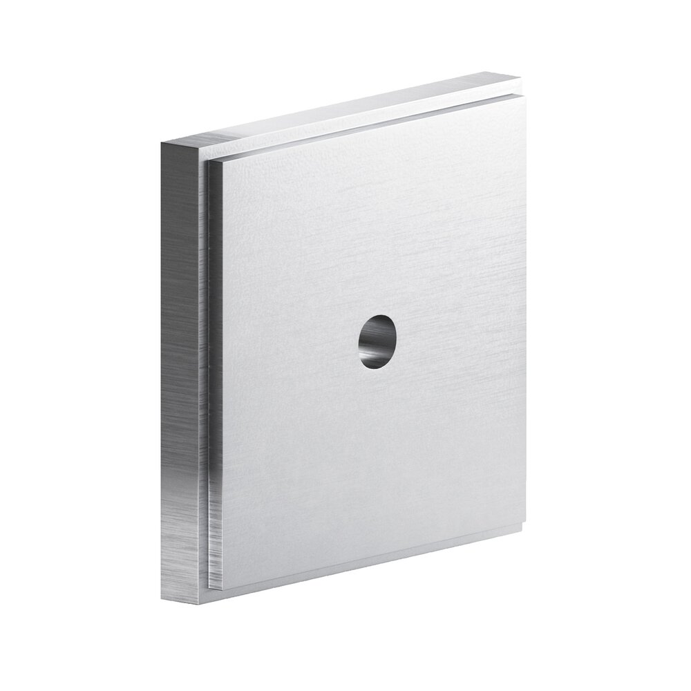 1.75" Square Stepped Backplate In Matte Satin Chrome