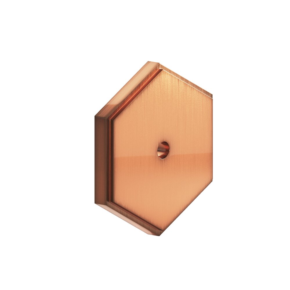 1.25" Hexagonal Stepped Backplate In Antique Copper