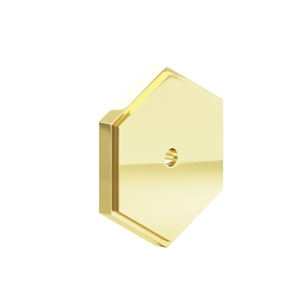 1.25" Hexagonal Stepped Backplate In Polished Brass
