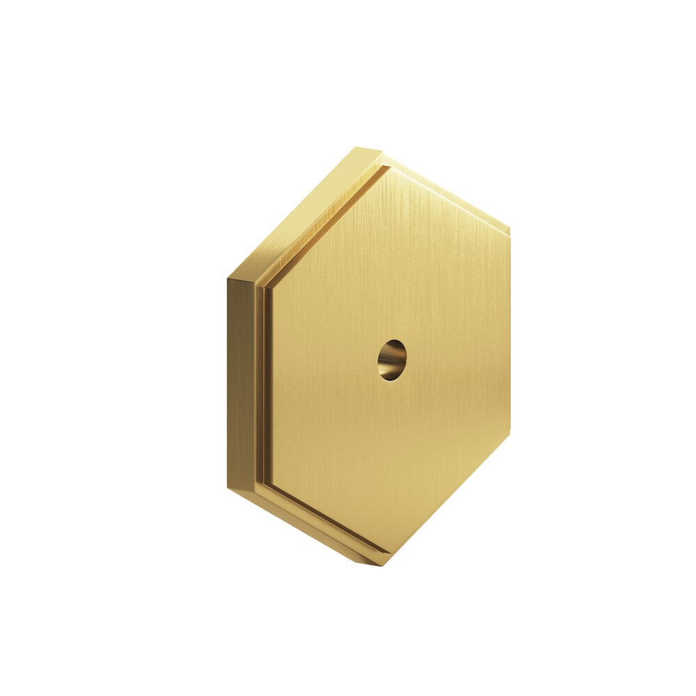 1.25" Hexagonal Stepped Backplate In Unlacquered Satin Brass