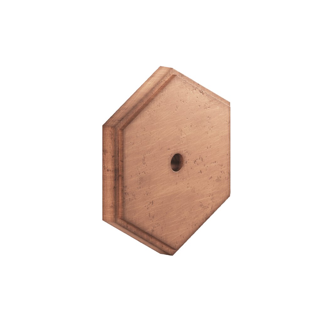 1.25" Hexagonal Stepped Backplate In Distressed Antique Copper