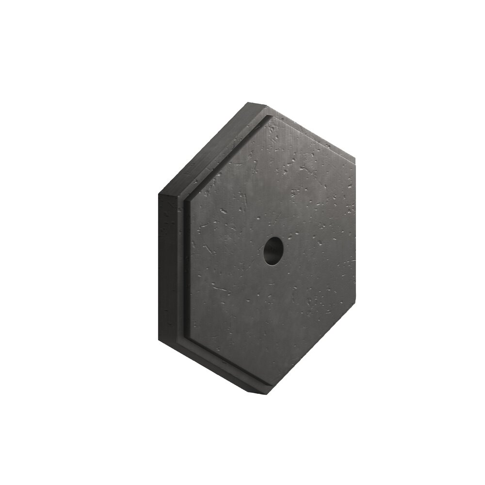 1.25" Hexagonal Stepped Backplate In Distressed Satin Black