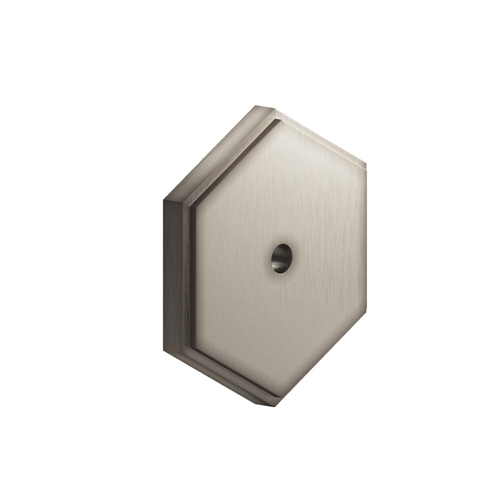 1.25" Hexagonal Stepped Backplate In Matte Pewter