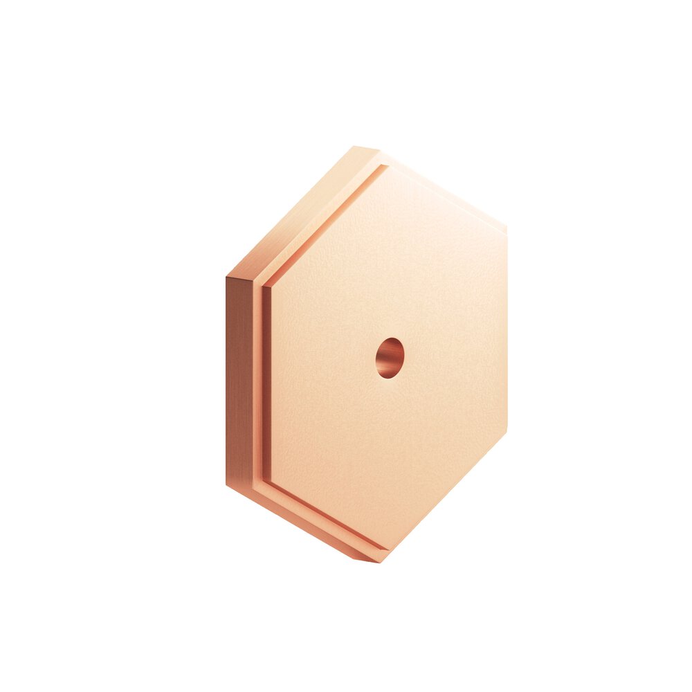 1.25" Hexagonal Stepped Backplate In Matte Satin Copper
