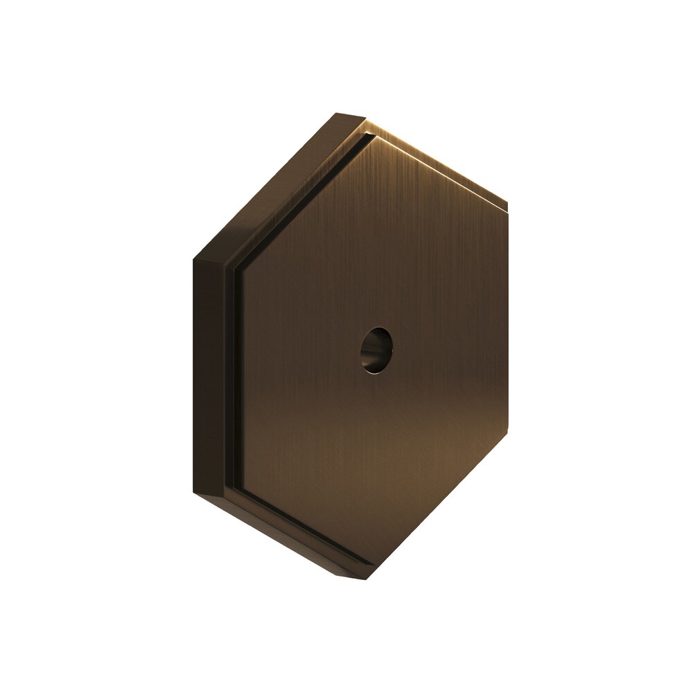 1.5" Hexagonal Stepped Backplate In Unlacquered Oil Rubbed Bronze
