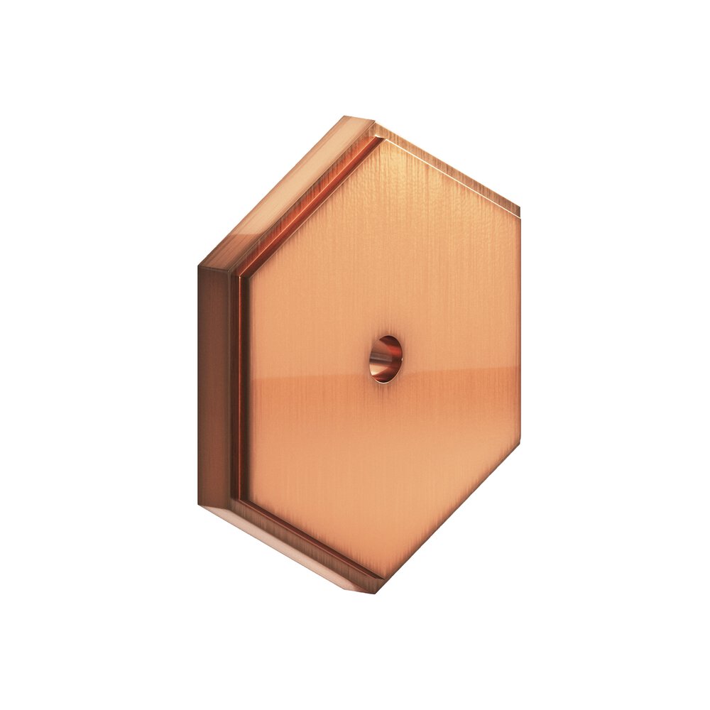 1.5" Hexagonal Stepped Backplate In Antique Copper