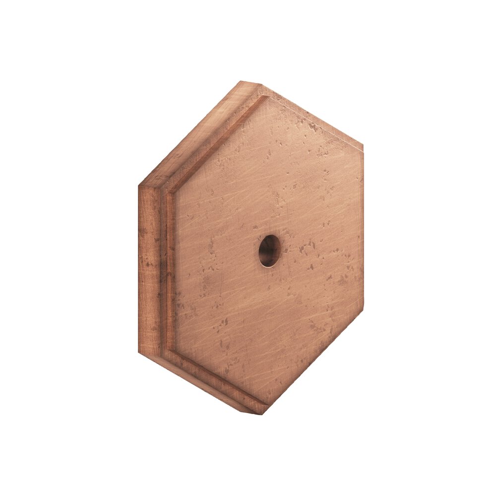 1.5" Hexagonal Stepped Backplate In Distressed Antique Copper