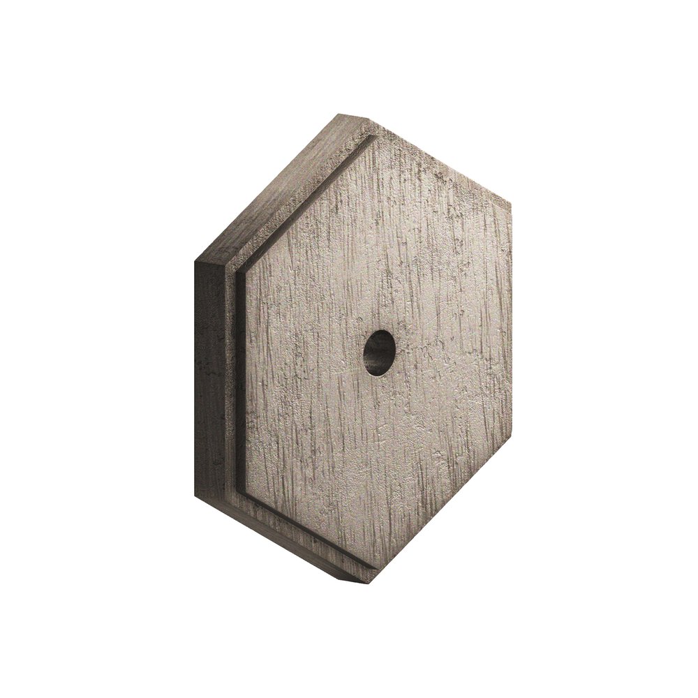 1.5" Hexagonal Stepped Backplate In Distressed Pewter