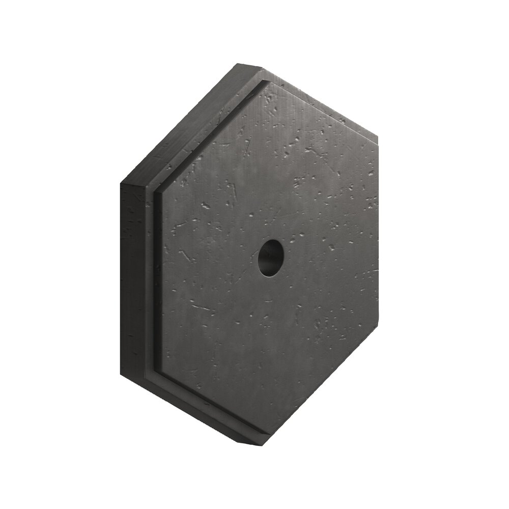 1.75" Hexagonal Stepped Backplate In Distressed Satin Black